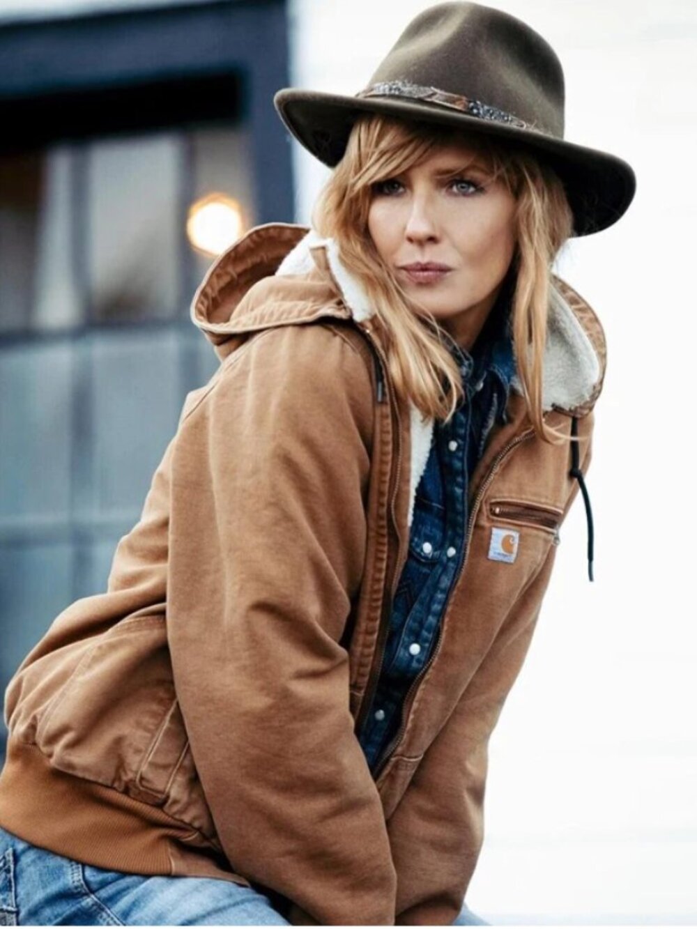 Carhartt Weathered‎ Wildwood Jacket Tan Size XXL Hooded Sherpa Lined